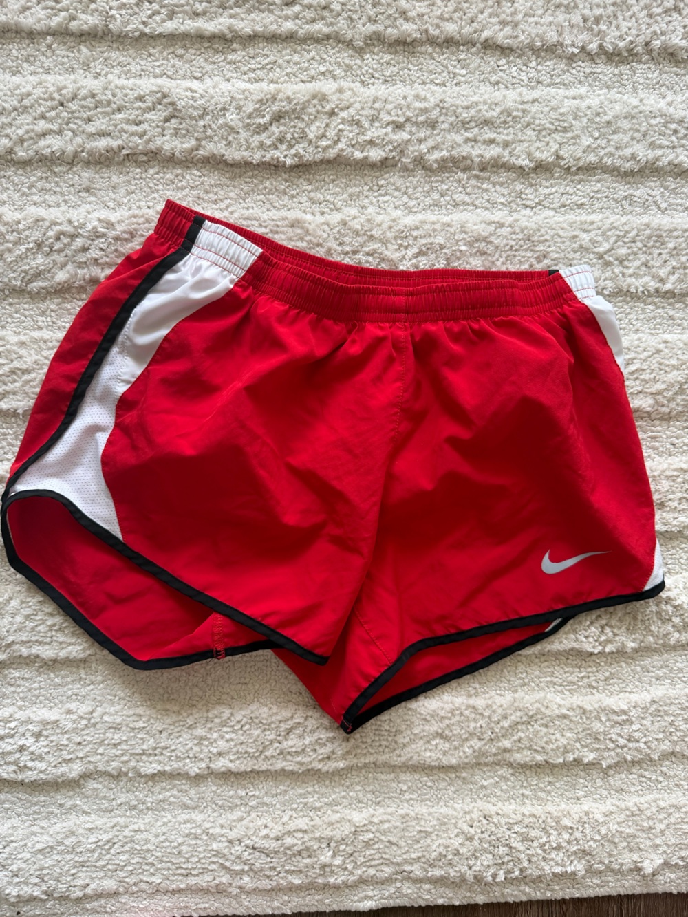 Nike Red Running Shorts with White & Black Trim